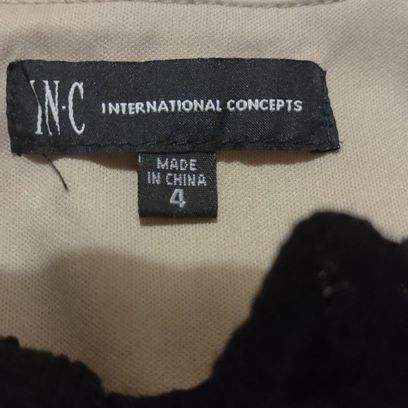 Inc. International Concepts Black Nude Lace Fit Flared Dress - Picture 12 of 12